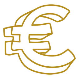 Doodle de moeda euro Desenho PNG
