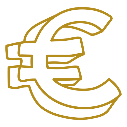 moneda, garabato, euro Diseño PNG