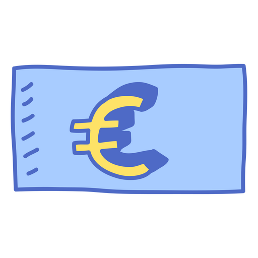 Billetes doodle color euro Diseño PNG