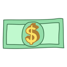 Facturas doodle color dólar Diseño PNG