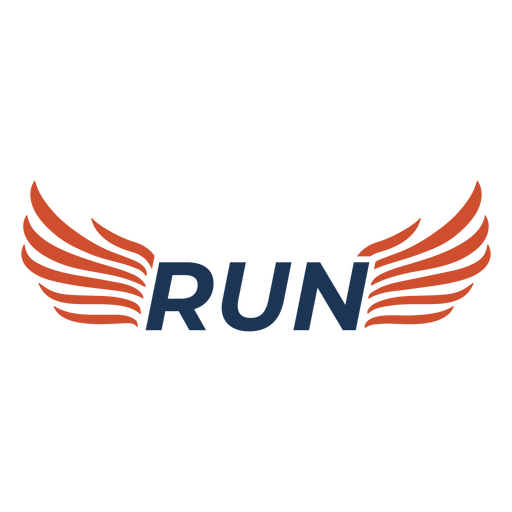 Marathon run wings sign