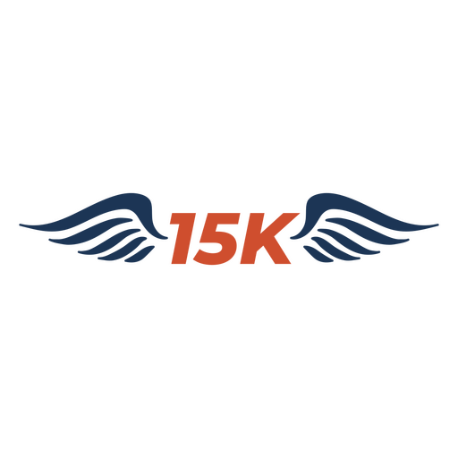 Sinal de milhagem de maratona de 15K Desenho PNG