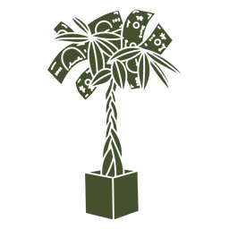 Money tree cut out PNG Design