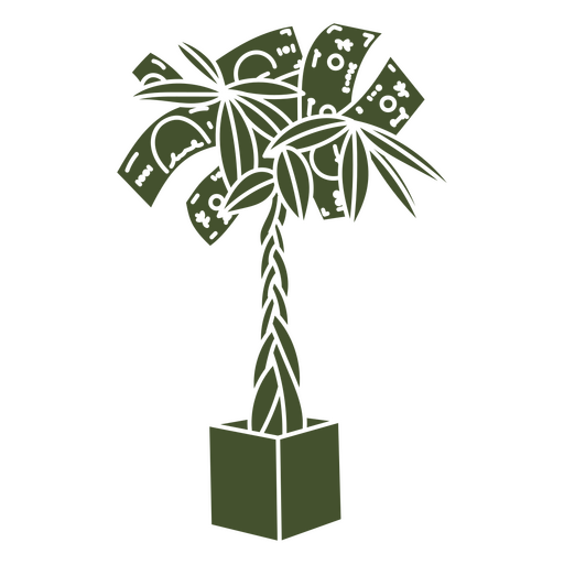 Money tree cut out PNG Design