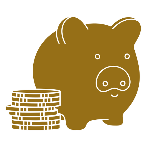 Piggy bank cut out PNG Design