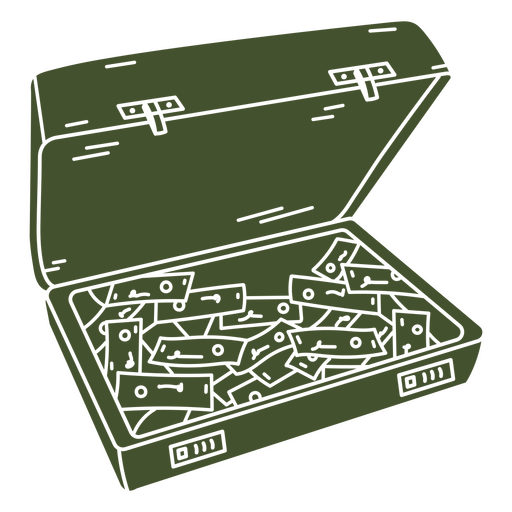 Briefcase cut out money PNG Design
