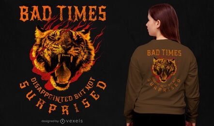 Tiger wildes Tier brüllt T-Shirt PSD