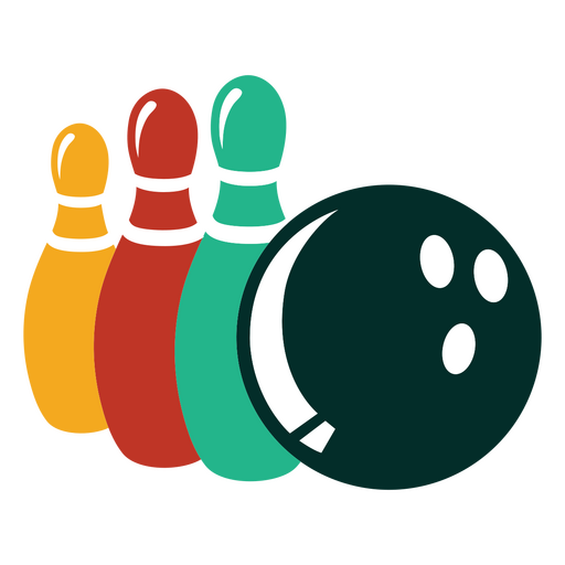 Bowling pins and ball retro  PNG Design