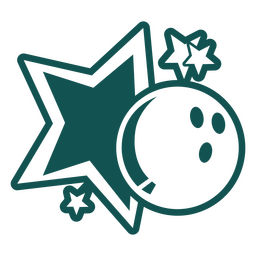 Bowling cut out star PNG Design