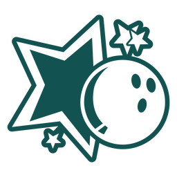 Estrela cortada de boliche Desenho PNG