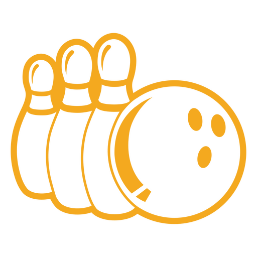 Bowling cut out ball and pins PNG Design