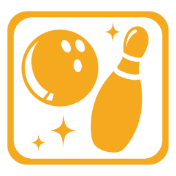 Bowling-Kugel und Pin-Ausschnitt-Symbol PNG-Design Transparent PNG