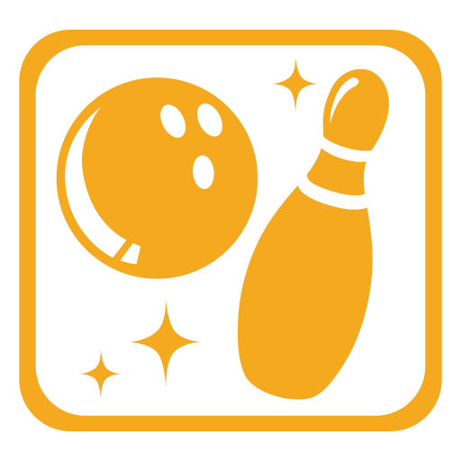 Bowling ball and pin cutout icon PNG Design