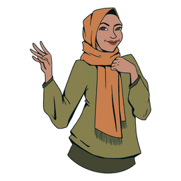 Girl cartoon hijab Transparent PNG