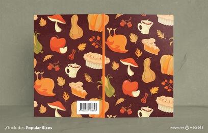 Design da capa do livro das refeições de Ação de Graças