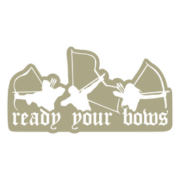 Prepare seu distintivo de citação de tiro com arco simples de arcos Desenho PNG