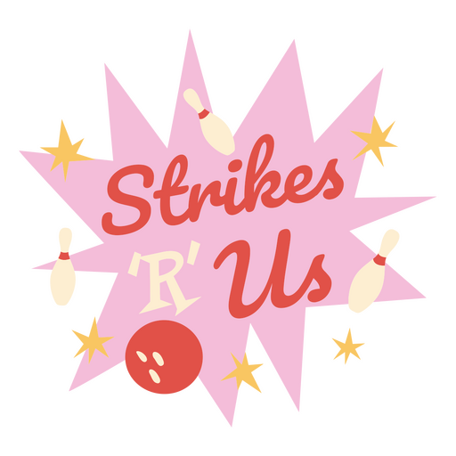 Streiks Retro-Zitat-Bowling PNG-Design