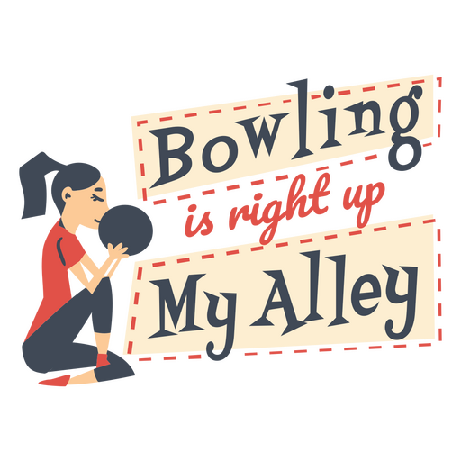 Bowling retro flat quote PNG Design