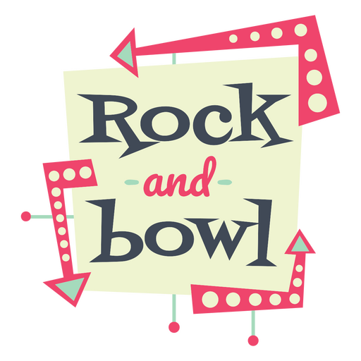Bowling retro cita rock and bowl Diseño PNG