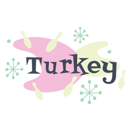 Citação plana retrô da Turquia Desenho PNG