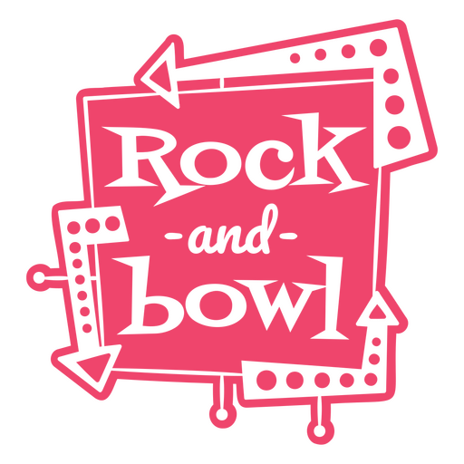 Bowling cita cortada rock and bowl Diseño PNG