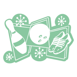 Bowling ausgeschnittene Retro-Ausrüstung PNG-Design