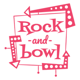 Bowling gefüllter Schlaganfall-Zitatfelsen und -schüssel PNG-Design