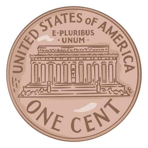 Coin illustration usa one cent PNG Design