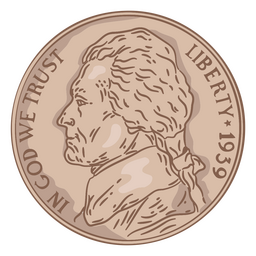 Moneda ilustración níquel cabeza usa Diseño PNG