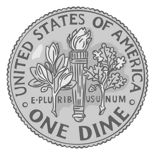 Coin illustration dime tail usa