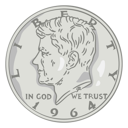 Coin illustration half dollar head usa PNG Design Transparent PNG