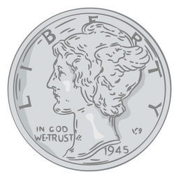 Cabeça de moeda de dez centavos de ilustração de moeda Desenho PNG