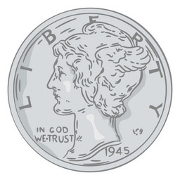 Cabeza de moneda de diez centavos de ilustración de moneda Diseño PNG