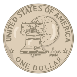 Ein-Dollar-Illustrationsmünze PNG-Design