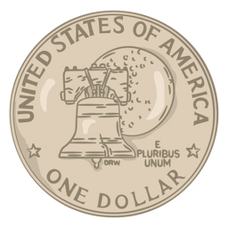 One dollar illustration coin PNG Design Transparent PNG