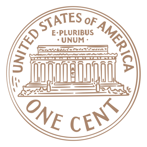 Coin stroke usa one cent PNG Design