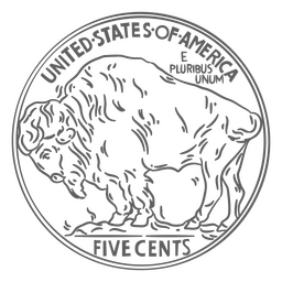 Coin stroke buffalo tail usa PNG Design Transparent PNG