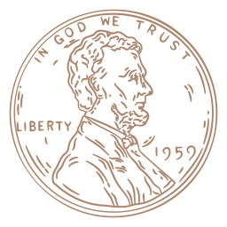 Penny stroke head PNG Design
