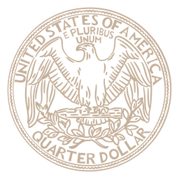 Cauda de moeda de um quarto de curso Desenho PNG