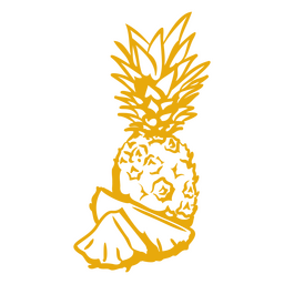 Alimento de alto contraste de piña Diseño PNG