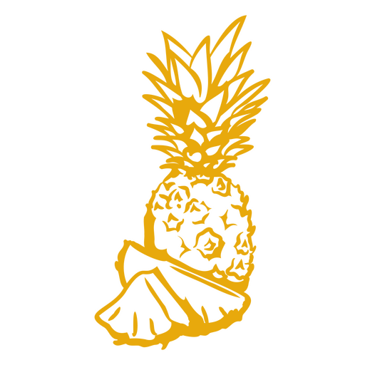 Alimento de alto contraste de piña Diseño PNG