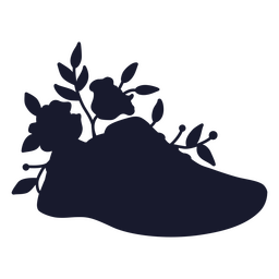 Running shoe flowers silhouette Transparent PNG