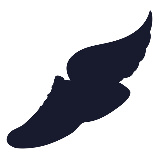 Running shoe wings silhouette PNG Design