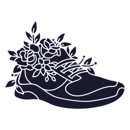 Flowers simple running shoe  PNG Design
