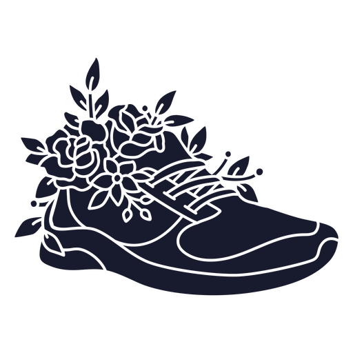 Tênis de corrida simples de flores Desenho PNG