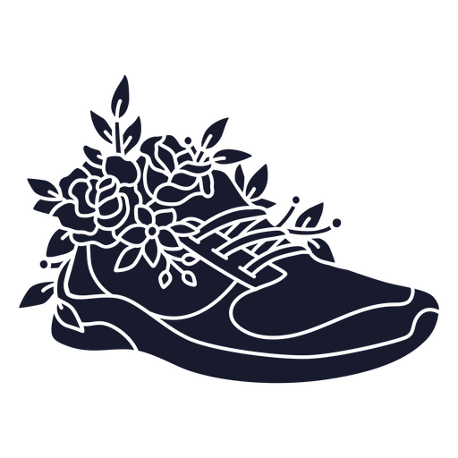 Zapatilla flores sencilla Diseño PNG