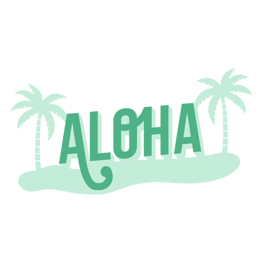 Aloha flaches süßes Zitat PNG-Design