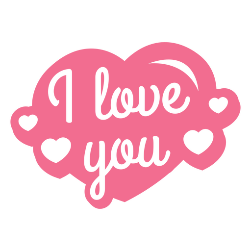 Love you cut out cute quote PNG Design