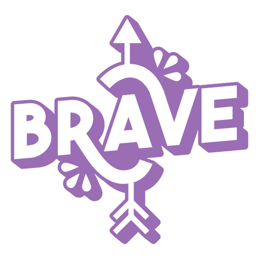 Brave filled stroke violet quote PNG Design