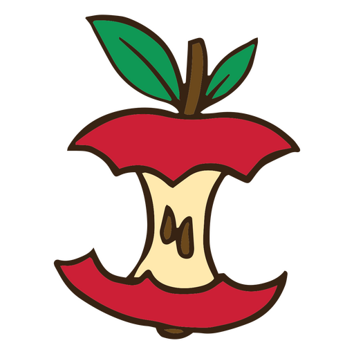 Bitten apple trash  PNG Design